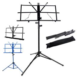 Foldable Music Sheet Tripod Stand, Suporte de aço inoxidável Desktop Music, Suporte ajustável com saco, Acessórios para instrumentos musicais - Image 1