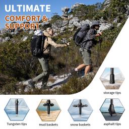 Naturehike bastao de caminhada bastão retrátil bastao retratil bastao trekking bastão de caminhada ultralight bastao de caminhada fibra de carbono bastão caminhada bengalas hiking escalada 2pcs trekking stick - Image 6