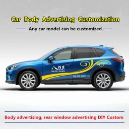 Diy personalizado carro janela traseira corpo publicidade adesivos texto personalidade padrão logotipo da empresa telefone anime personagens dos desenhos animados - Image 1