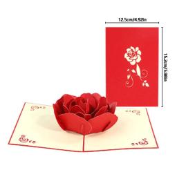 1pc 3d estéreo rosa cartões convite de casamento cartões de bênção presentes de casal rosas românticas amor cartões de felicitações - Image 6