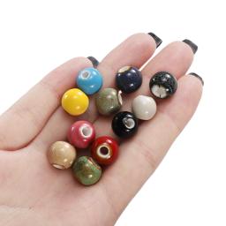 Moda contas de cerâmica para fazer jóias, 6/8/10mm, grande buraco, espaçador artesanal, solto, porcelana, acessórios, 50pcs - Image 6