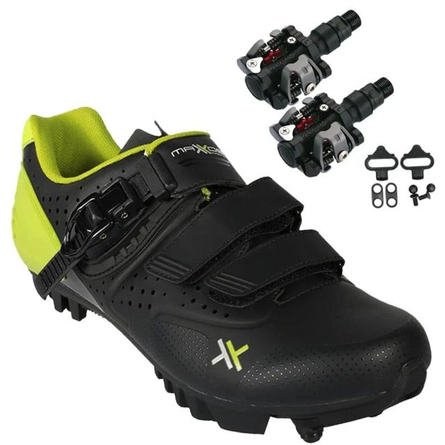 Sapatilha de Ciclismo MTB Mattos TTR II Amarela com Pedal Wellgo M919