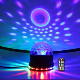 Som ativado girando discoteca bola festa luzes, 3W RGB LED Stage Lights, Luz do projetor do laser para o Natal, Festival do casamento - Image 3
