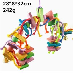 Brinquedos para animais de estimação, papagaio gnawing, brinquedos diy, garra, halteres de pata, cor de corda de madeira, estação de balanço, brinquedo de corda - Image 3