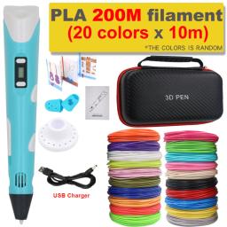 Caneta Impressora 3D com Tela LCD para Crianças, Crianças Desenhando Canetas, Filamento PLA, Impressão, Aniversário, Presente de Natal, DIY, 1,75mm - Image 1