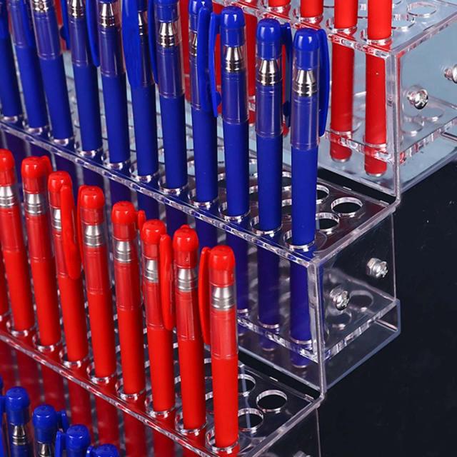Suporte Acrílico Organizador para Pincéis e Canetas com 48 Furos para Armazenamento Eficiente