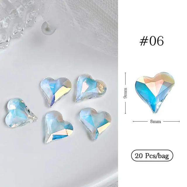 Decoração de Unhas 3D com Strass em Cores Prata, Ouro e Rosa - Pacote com 20 Acessórios Espumantes em Forma de Gota de Água