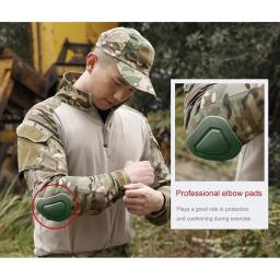 Joelho tático e cotovelo protetor pad para a caça, paintball, airsoft, uniforme de combate, terno militar, 2 cotovelo almofadas, apenas - Image 3
