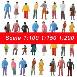 Escala 1:100/150/200 figuras em miniatura modelo pintado pessoas para ho estação de trem construção areia mesa cena diorama kits 50 pces - Image 1