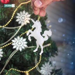 Pingente Unicórnio para Decorações De Natal, Casa, Festa De Casamento, Ornamento Da Árvore Criativa, Boneca Dos Desenhos Animados Artificiais, Xmas Navidad, 4Pcs - Image 2