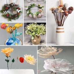 Hastes de fio floral artificial para fazer grinalda, DIY Flower Craft, fio de ferro, cola envolto flor pólo, acessórios - Image 5