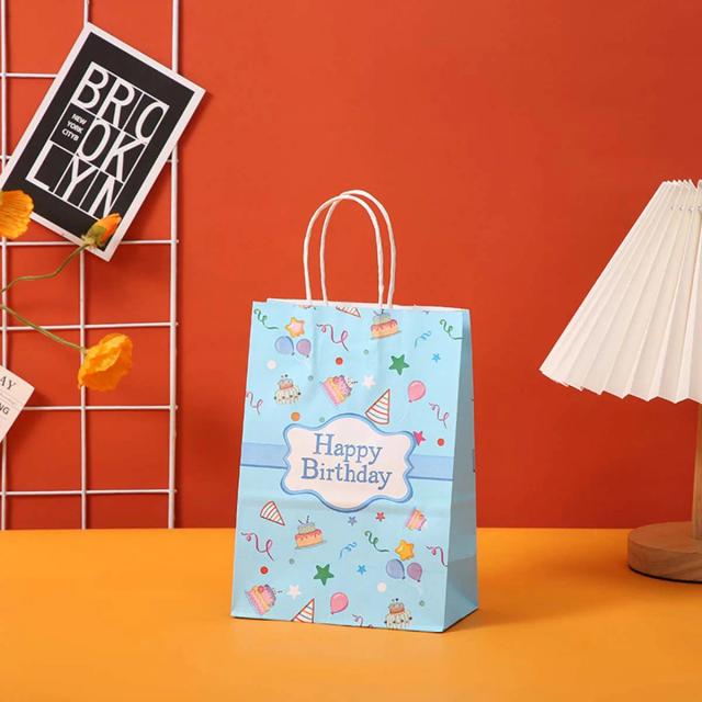 Saco de Papel Kraft para Festas e Presentes de Aniversário - Pacote com 5 Unidades