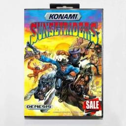 Cartucho de console de videogame de 16 bits, sunset riders, md, tampa dos EUA, para sega megadrive gênese - Image 1