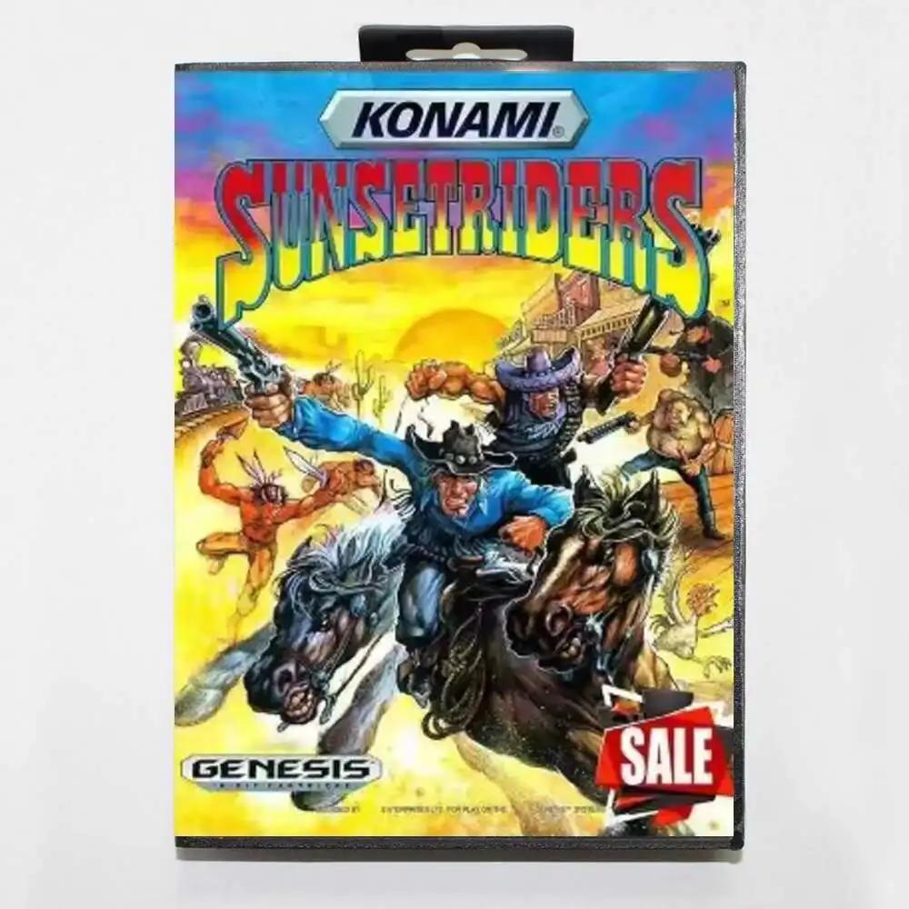 Cartucho de console de videogame de 16 bits, sunset riders, md, tampa dos EUA, para sega megadrive gênese - Image 1