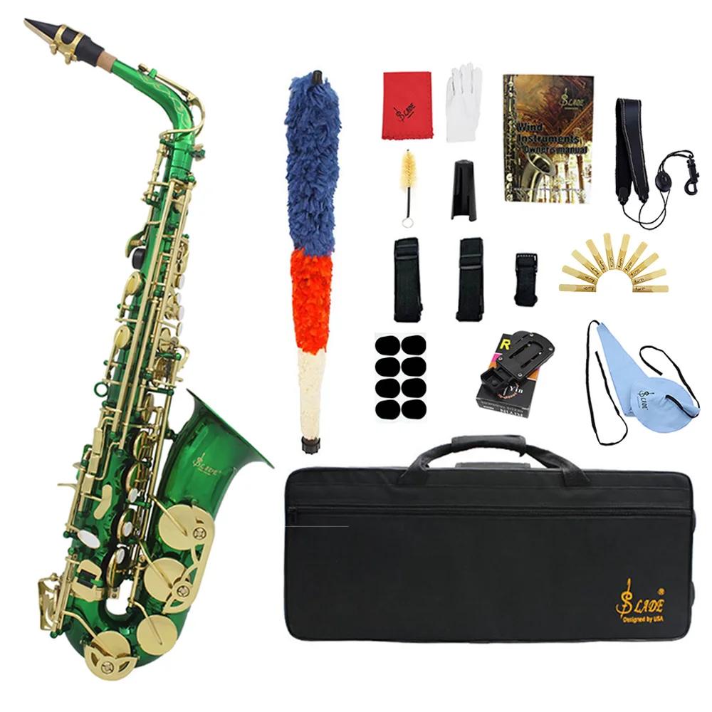 SLADE-Eb saxofone Alto com Case, E Flat Sax Alto, instrumento de sopro, saxofone, cinta, luvas, palhetas, escova de limpeza, acessórios - Image 1