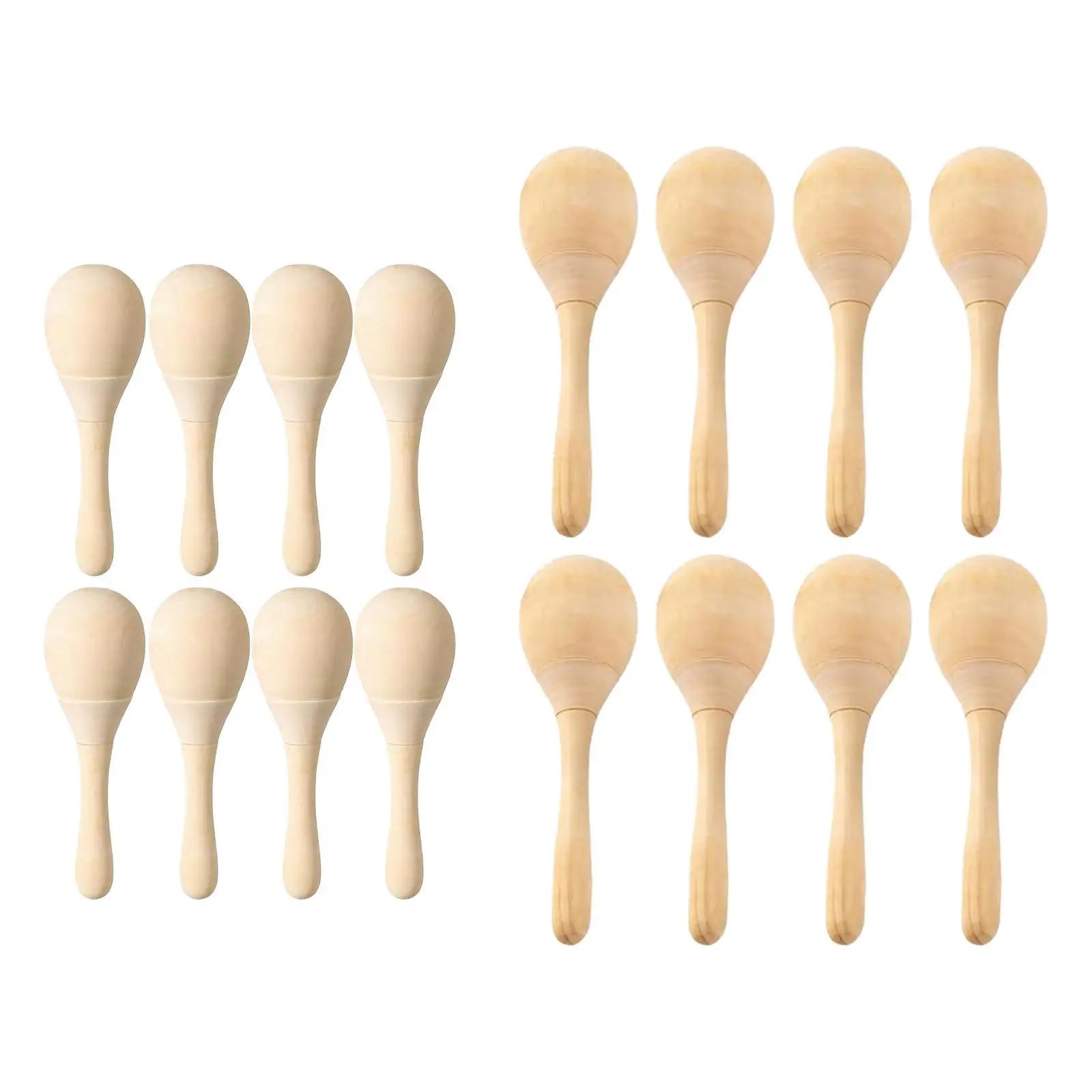 8 peças maracas de madeira com som de sopro nítido diy mini chocalhos de percussão manual para - Image 1