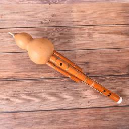 Hulusi-Cabaça Flauta de Madeira, Instrumento Musical Étnico, Tecla C para Iniciante, Marrom, Amante de Música, 40x8 cm - Image 2