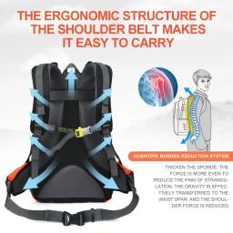 Mochila de armazenamento para caminhadas, resistente, 40 litros, viagem, tática, mochila de trekking, montanhismo, caminhadas, acampamento - Image 4
