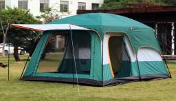 Outdoor Camping tenda de luxo de dupla camada, Tent Família Grande, impermeável e protetor solar, dois quartos e um quarto, 5-8 pessoas - Image 1