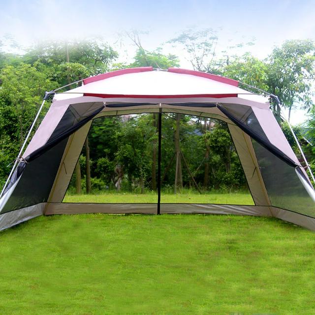 Espaço ultralargo 5-8 pessoas 360*360*220cm gazebo guarda-sol abrigo barraca de acampamento ao ar livre única camada família turística pérgula lona