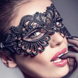 Feminino laço oco masquerade máscara facial sexy cosplay prop festa de formatura adereços traje halloween masquerade máscara discoteca rainha máscara de olho - Image 1