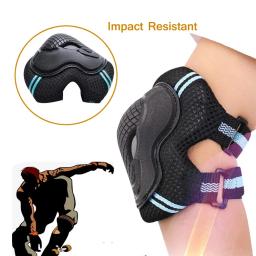 Conjunto de engrenagens protetoras para crianças e adultos, capacete de patinação, joelheira, protetor de mão e pulso, rolo de ciclismo e skate, 6 pçs/set - Image 5