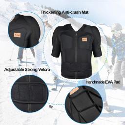 BenKen Equipamento de proteção ultraleve para esqui ao ar livre, armadura anticolisão, protetor traseiro da coluna, camisas esportivas pretas - Image 4