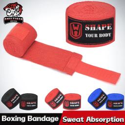 Envoltórios de boxe de algodão masculino, bandagem sanda, taekwondo, muay thai, equipamento para pulso, MMA, 1 par - Image 1