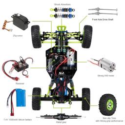 WLtoys 12428 1:12 4WD RC Racing Car High Speed Off-Road Remote Control Alloy Climbing Truck LED Light Buggy Boys Toys Kids Gift - Image 6