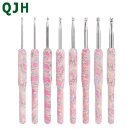 Agulha De Crochet De Aço Inoxidável Com Punho De Plástico, Tampão, Gancho De Tecelagem, Ferramenta DIY, Agulha De Tricô, Alta Qualidade, 2.5mm-6mm - Image 1