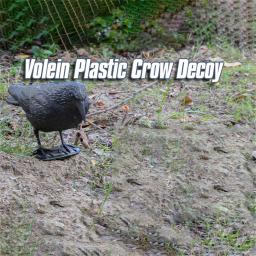 Plastic Bird Pigeon Scarer para a caça, chamariz realista para jardim, Black Scare - Image 1