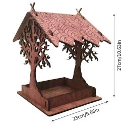Alimentador De Pássaro Ao Ar Livre De Madeira, Pendurado Gaiola Montada, Pet Suprimentos para Jardim, Decoração Do Quintal, Alimentação Da Casa, DIY - Image 6