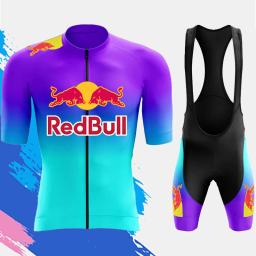 Redbull conjunto camisa de ciclismo da bicicleta dos homens roupas ciclismo verão manga curta mtb terno da bicicleta roupas ropa ciclismo hombre - Image 1