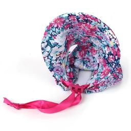 Cão Chapéu com Orelha Buracos para Proteção Solar Ao Ar Livre Floral Dog Cap Feminino Verão Pet Viseira Sunbonnet Ajustável para Menina Puppies - Image 4