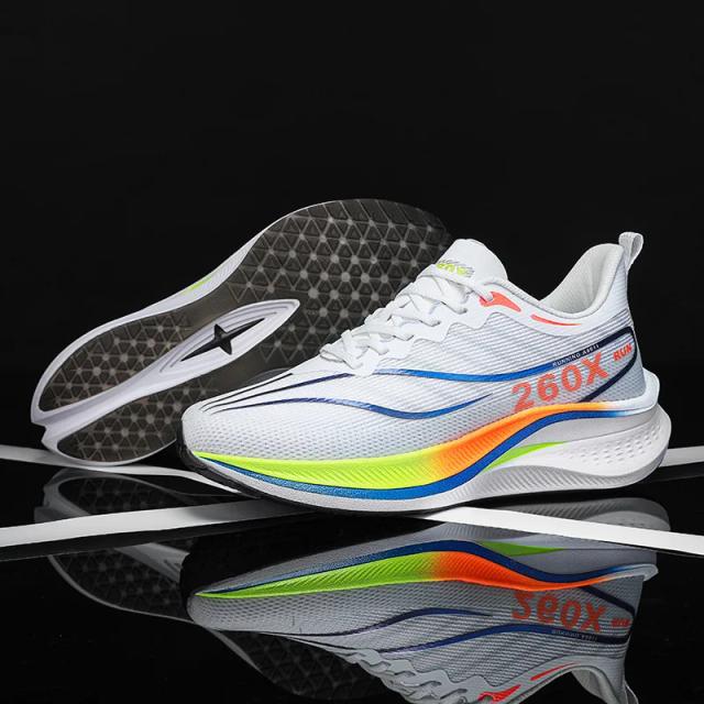 Sapatilhas leves com placa de carbono para corrida e treinamento masculino com amortecimento ideal para maratonas esportivas