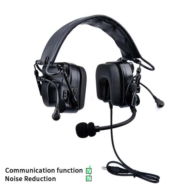 Fones de Ouvido Táticos Comtac C4U com Proteção Auditiva e Cancelamento de Ruído para Tiro e Comunicação Militar