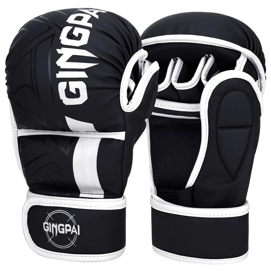Luvas profissionais de boxe MMA para crianças e adultos, equipamento de boxe espesso, metade do dedo, sandbag, karatê, treinamento muay thai, pu - Image 1