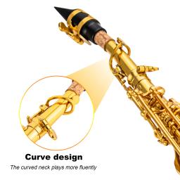Latão Hetero Saxofone Soprano Bb BFlat Woodwind Instrumento Natural Shell Key Carve Padrão com Maleta Sax Acessórios - Image 2
