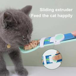 Alimentador lavável para animais de estimação, colher de gato, espremer alimentadores, alimentador úmido para gatinhos e cães, 2 em 1 - Image 3