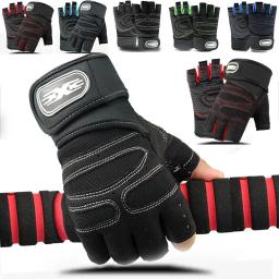 Luvas de ginástica fitness levantamento de peso pulseira luvas para homens mulheres treinamento de construção corporal esportes exercício ciclismo luva à prova de choque - Image 1