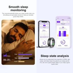 Xiaomi mijia r02 anel inteligente monitor de saúde freqüência cardíaca ip68 3atm à prova dip68 água multi modos esportivos rastreador de oxigênio no sangue para homens - Image 5