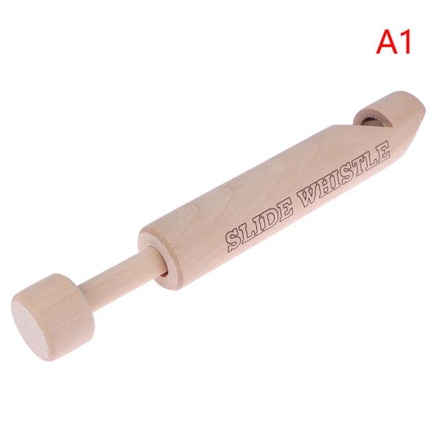 Flauta de madeira Push Pull para crianças e adultos - Apito Slide de madeira para amantes da música e treinamento vocal - 1 peça brilhante