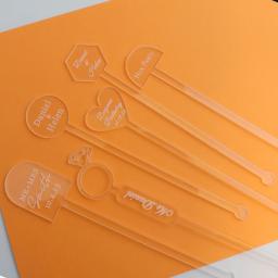 50 pçs personalizado bebida agitadores decorações de casamento bar festa cocktail agitador chuveiro do bebê swizzle amor diamante decorações - Image 4