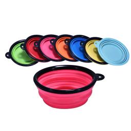 Tigela de estimação dobrável com mosquetão, Dog Bowl, Camping ao ar livre, Viagem, Suprimentos dobráveis portáteis, Pratos para gato, Tigela de comida e água - Image 2