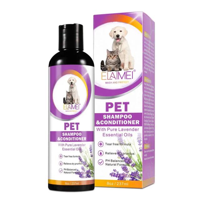 Shampoo Pet para Cães: Gel de Banho com Fragrância Duradoura, Remove Ácaros e Sujeira, Amacia o Pelo - 237ml