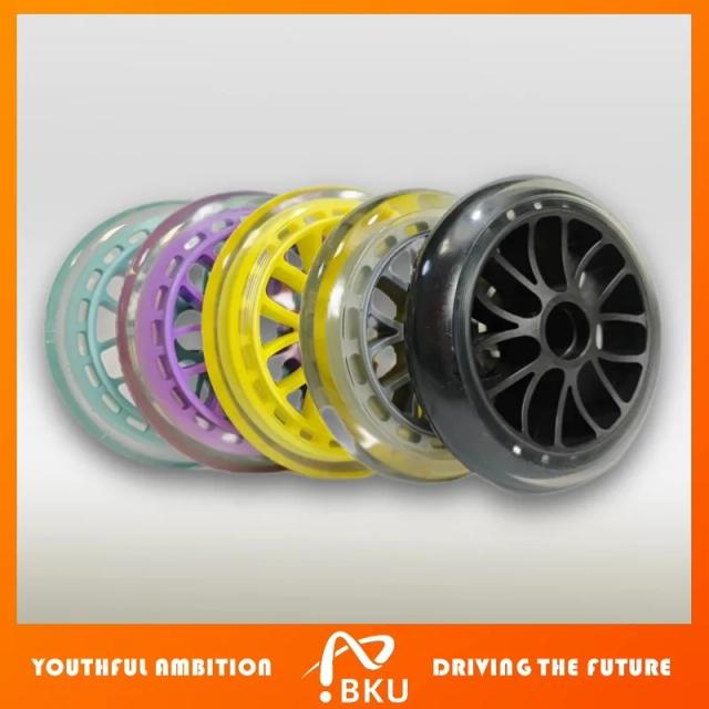 Patins Inline BKU K11 Teen Speed Demons Corrida 500KG 3 Cores Ajustável PU 100mm