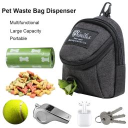 Com gancho multifuncional cães sacos de resíduos de animais de estimação dispensador de saco de cocô do cão titular saco de treinamento do cão bolsa de deleite do cão - Image 1