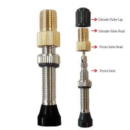 Adaptador de válvula f/v para a/v, conversor de valor de bicicleta, presta para schrader, pneu de bicicleta dourado, adaptador de válvula francesa, acessórios de bicicleta - Image 2