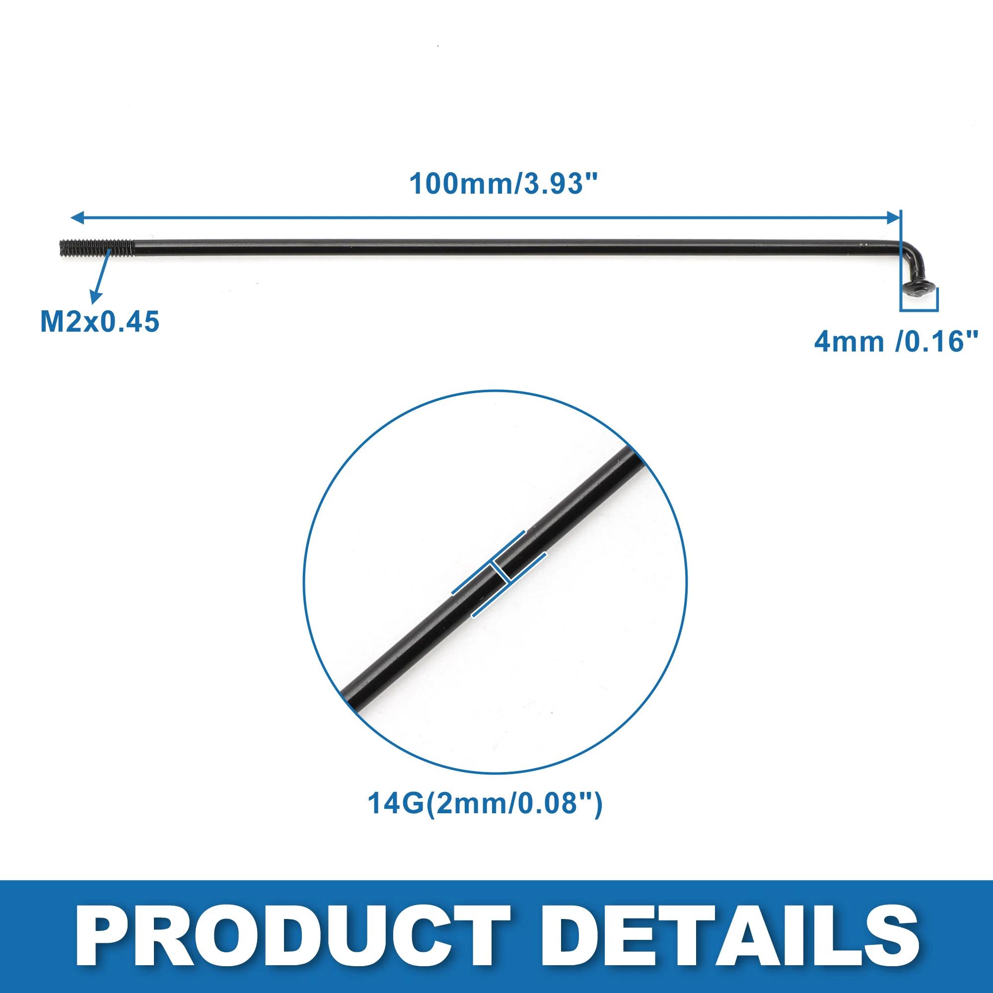 X autohaux raios de bicicleta raios de roda de bicicleta 14g 100/105/108/112/115/120/125/130/135/140/151mm comprimento aço carbono galvanizado - Image 1