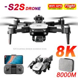 S2S Mini Drone 4k 8K HD Câmera para evitar obstáculos Fotografia aérea Motor sem escova Dobrável Rc Quadcopter Brinquedo infantil - Image 1